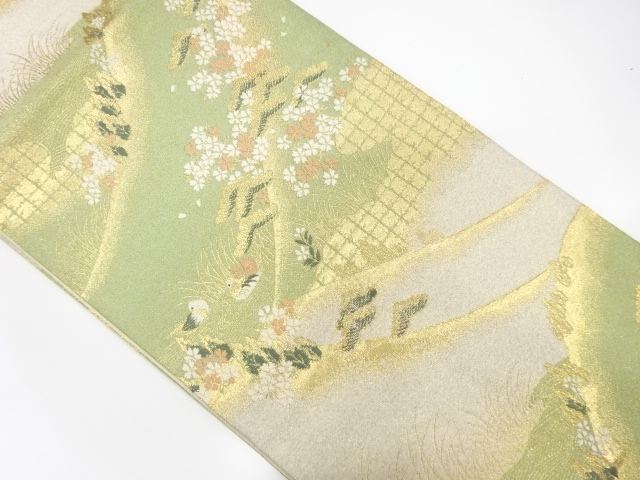JAPANESE FUKURO OBI / WOVEN SCENERY OF PINE